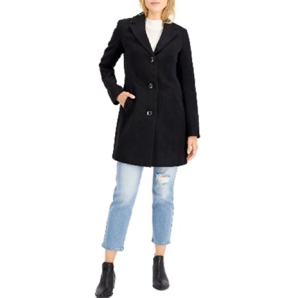 Maralyn & Me Juniors Single-Breasted Reefer Coat  jacket, black  size XL NWT - Picture 2 of 5